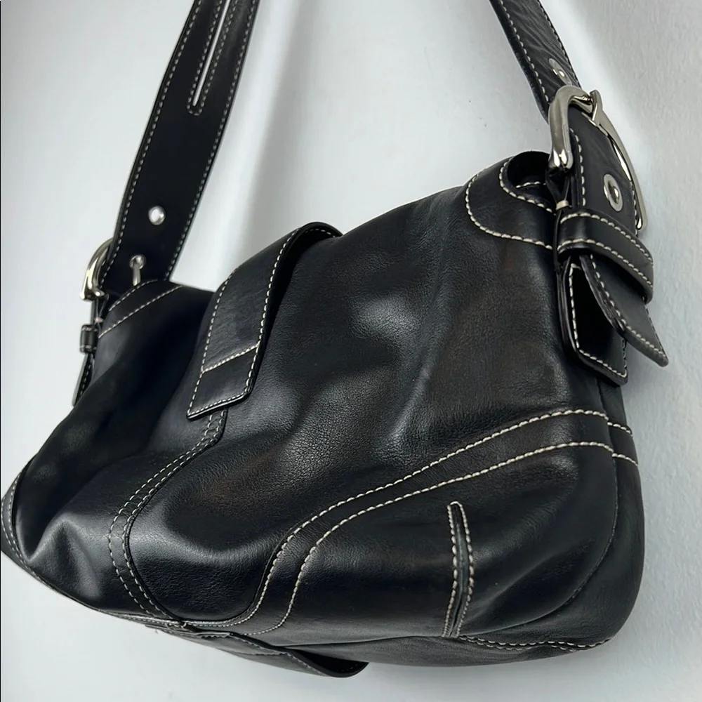 Coach Y2K Soho Buttery Soft Double Pocket Buckle Hobo Shoulder Bag Black 3653 - Picture 7 of 15
